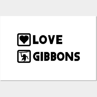 Gibbon love design environmental protection monkey Posters and Art